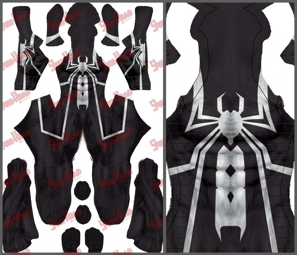 Black Suit SM Pattern - Gun Head Design