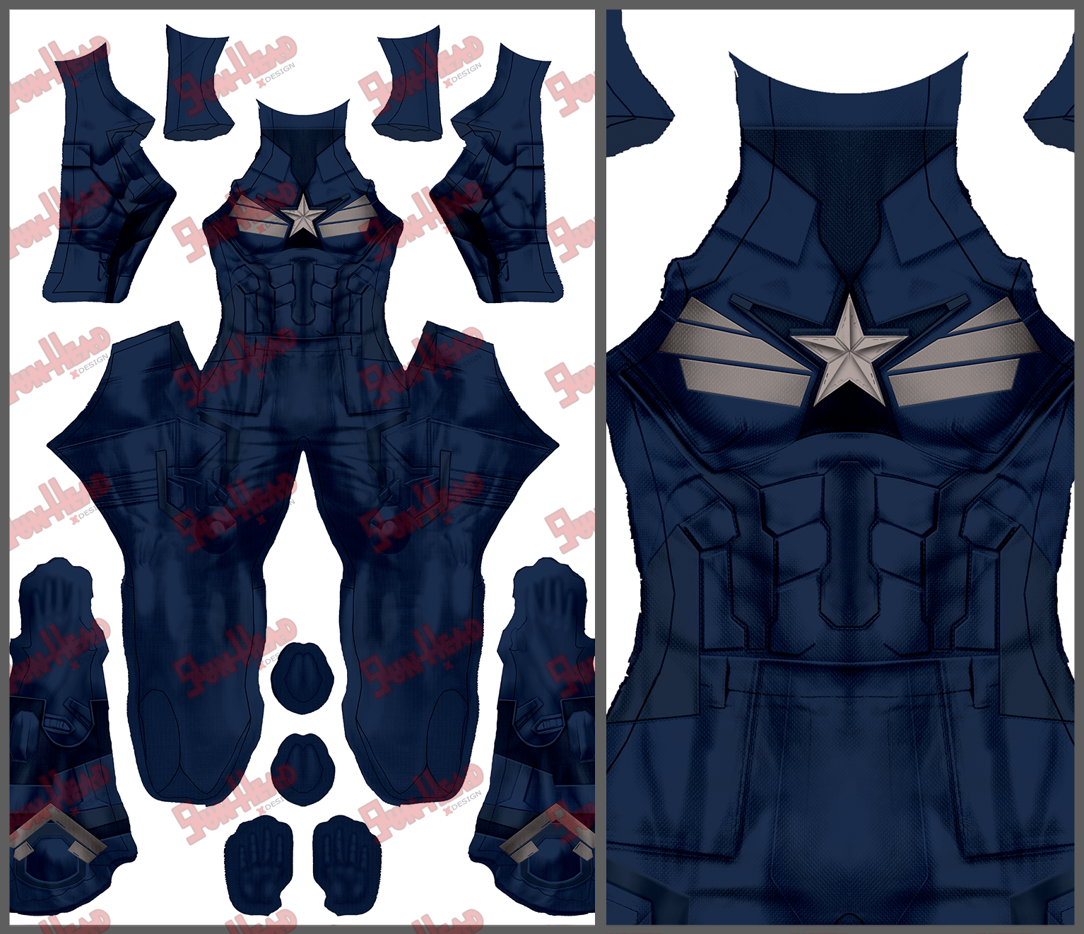 Cap Stealth Suit Pattern – Gun Head Design