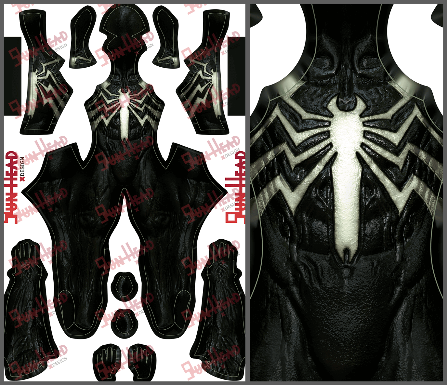 Monsterized Black Suit S-M 2 Game Pattern